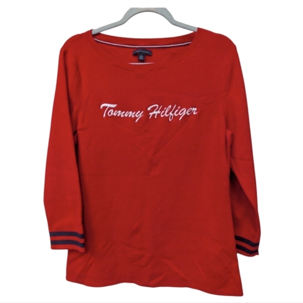 Tommy Hilfiger embroidered sweater red/navy/white size XL
